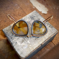 Star Rutilated Quartz Earrings